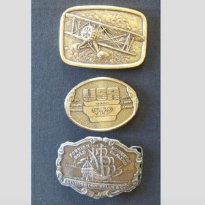 Vintage Set Sailboat, USA , Airplane Belt Buckle